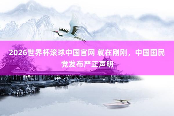 2026世界杯滚球中国官网 就在刚刚，中国国民党发布严正声明