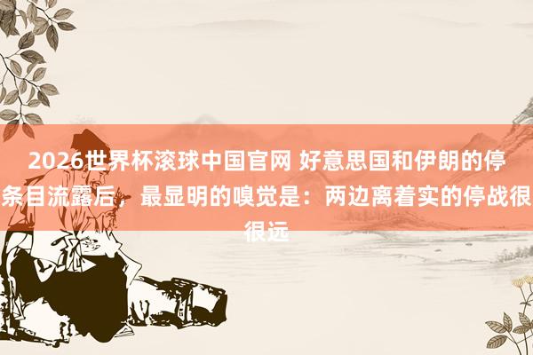 2026世界杯滚球中国官网 好意思国和伊朗的停战条目流露后，最显明的嗅觉是：两边离着实的停战很远