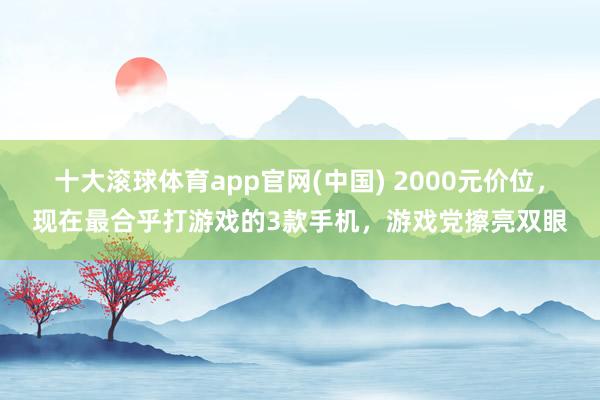 十大滚球体育app官网(中国) 2000元价位，现在最合乎打游戏的3款手机，游戏党擦亮双眼