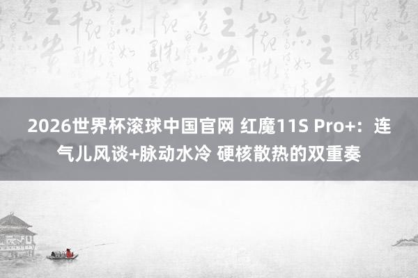 2026世界杯滚球中国官网 红魔11S Pro+：连气儿风谈+脉动水冷 硬核散热的双重奏