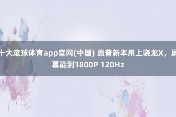 十大滚球体育app官网(中国) 惠普新本用上骁龙X，屏幕能到1800P 120Hz