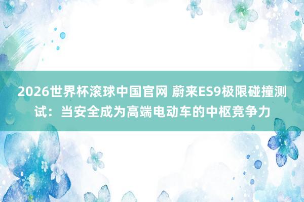 2026世界杯滚球中国官网 蔚来ES9极限碰撞测试：当安全成为高端电动车的中枢竞争力