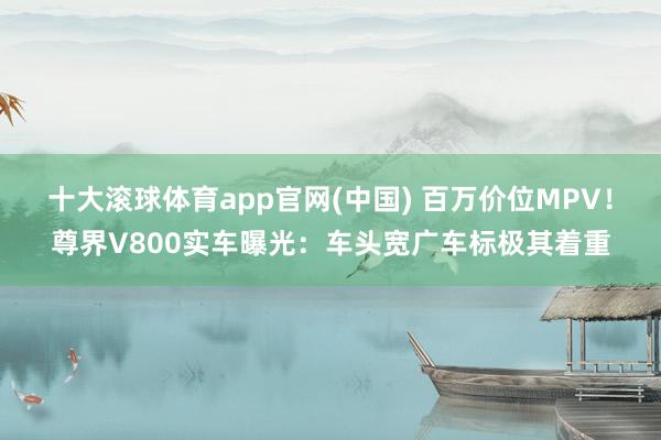 十大滚球体育app官网(中国) 百万价位MPV！尊界V800实车曝光：车头宽广车标极其着重