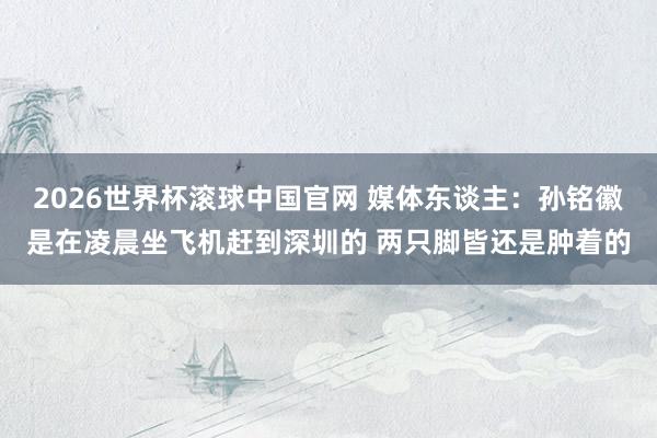 2026世界杯滚球中国官网 媒体东谈主：孙铭徽是在凌晨坐飞机赶到深圳的 两只脚皆还是肿着的