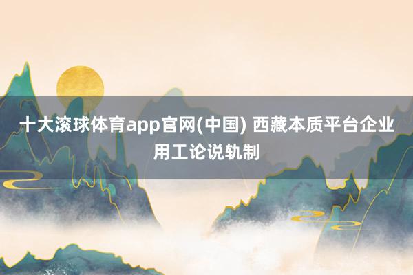 十大滚球体育app官网(中国) 西藏本质平台企业用工论说轨制