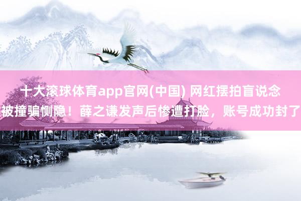 十大滚球体育app官网(中国) 网红摆拍盲说念被撞骗恻隐！薛之谦发声后惨遭打脸，账号成功封了